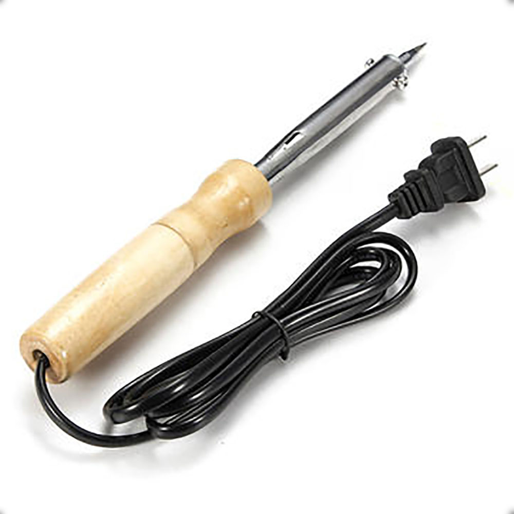 MIYAKO 60 Watt Soldering Iron with Wood Handle and Ceramic Heater High-Performance Torch Style Welder with Wooden Handle and Replaceable Tip 74B60 
